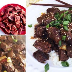 A picture of Sticky Fullblood Wagyu Beef Honey-Ginger Stir Fry.