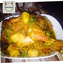 A picture of Egg stuffed in chicken stew recipe by Khabs kitchen.