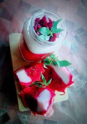 Foto resep Puding buah naga