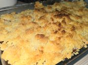 Una foto de crumble de manzana