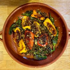 A picture of Cumin-fried pardon peppers.