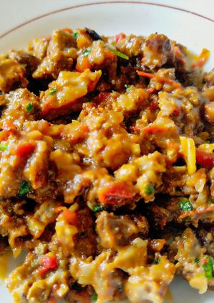 A picture of Fried beef.