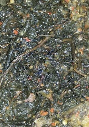 A picture of Bitterleaf soup.