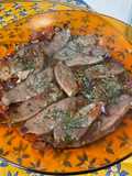 Aiguillettes de canard au martini rouge, tomate et oignon