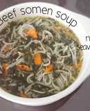Beef somen soup - Mì somen thịt bò rong biển