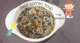 Hình ảnh món Beef somen soup - Mì somen thịt bò rong biển