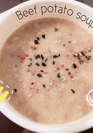 Hình của món Beef potato soup - Súp khoai tây thịt bò.