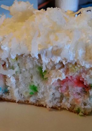 A picture of Coconut Poke Cake.