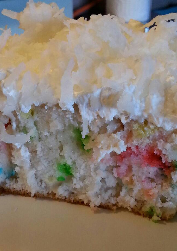 A picture of Coconut Poke Cake.