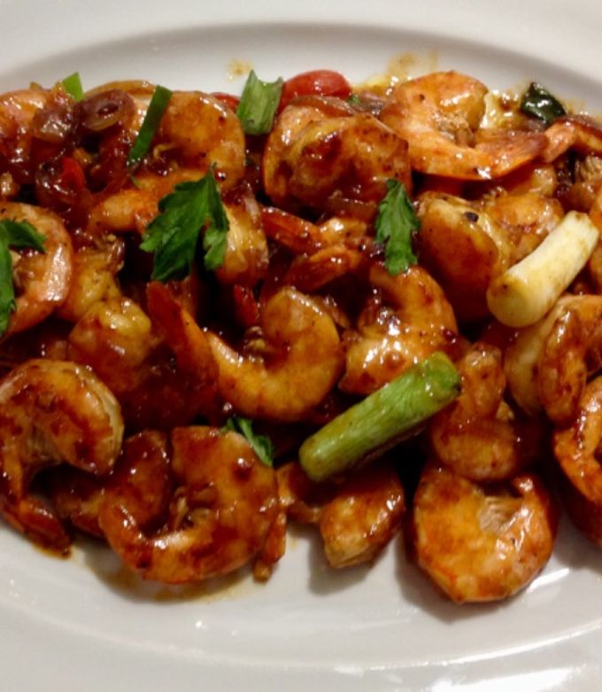 A picture of Shrimp in oyster sauce.