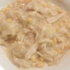 A picture of Slow cooker chicken and dumplings.