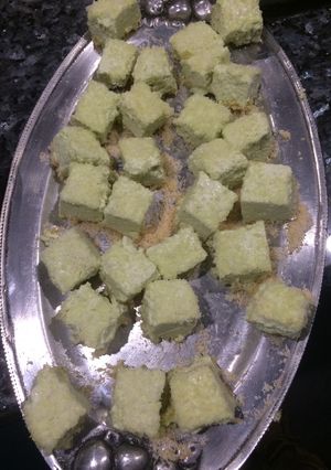 Una foto de Marshmallows de manzana y coco