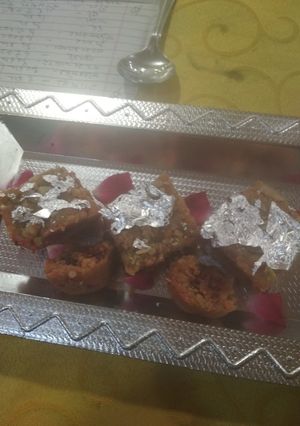 A picture of Stuff gulkand pohe ki barfi.