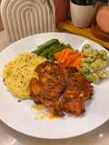 415. Chicken steak mashed potato