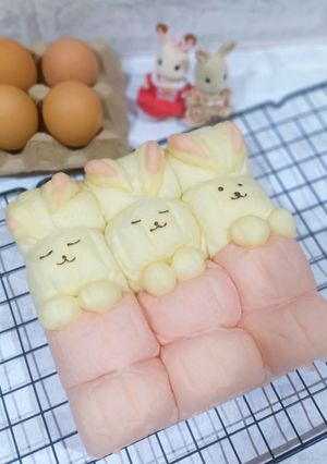 Foto resep Bunny Breadroll/ Roti Sobek karakter kelinci