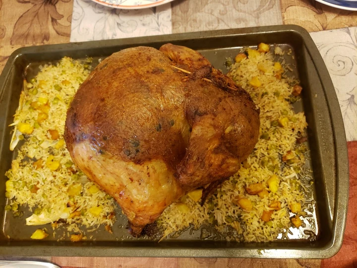 Easy Way Make Recipe Chicken stuffed with rice, potatoes and green peas that is Really Delicious, Perfect}