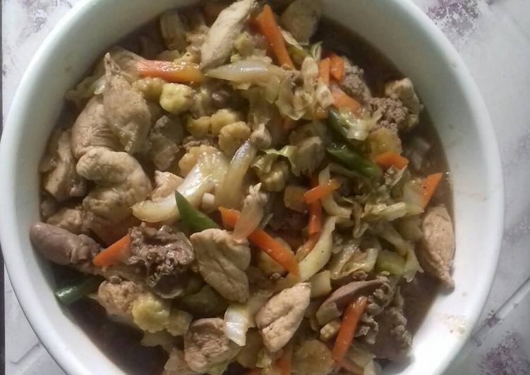 Easy Recipe: Tasty Chopsuey w/ Chicken Liver & Chicken Meat in Oyster Sauce