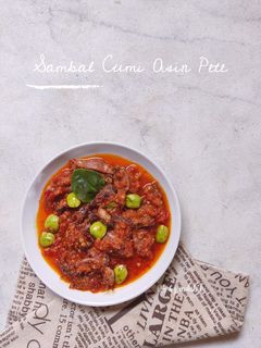 Foto resep Sambal Cumi Asin Pete