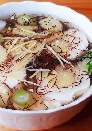 Hình của món Soup rong tóc tiên chay.