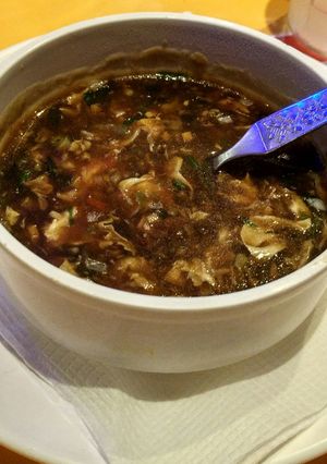 A picture of Chicken Manchow soup.