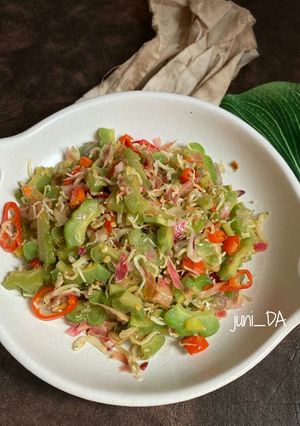 Foto resep 9. Oseng Pare Teri Kecombrang