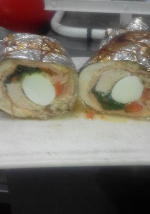 Una foto de Pollo arrollado
