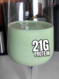 Thick matcha protein shake, no protein powder