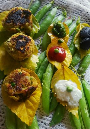 A picture of Smoky pea kebab.