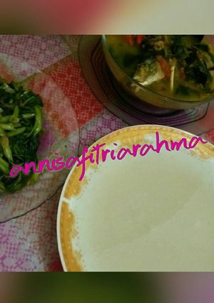 Foto resep Papeda+kuah kuning+cah kangkung