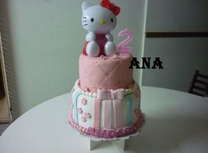 Una foto de Torta Hello Kitty cumpleaños Amparo 