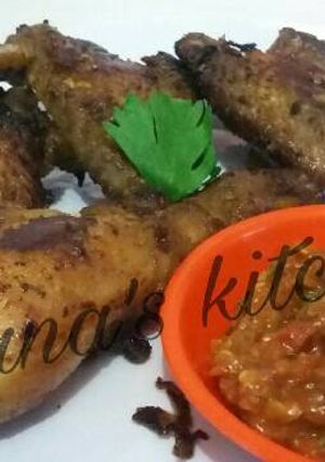 Foto resep Ayam bacem goreng + sambal kemangi
