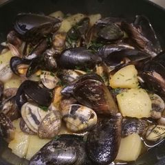 Potato and seafood stew A picture of Potato and seafood stew.