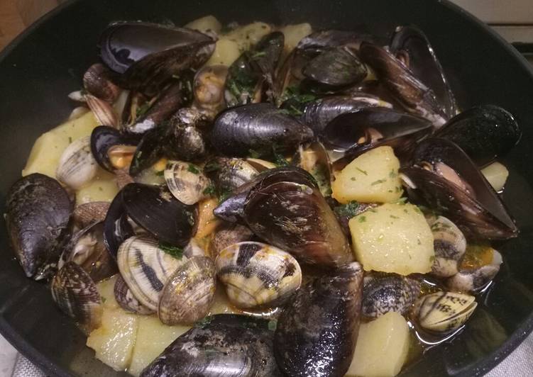 Recipe of Delicious Potato and seafood stew