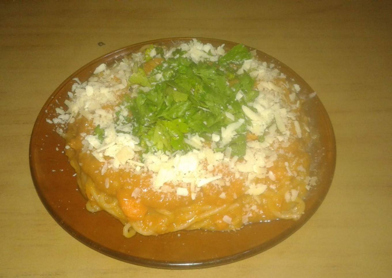 Pasta con salsa de calabaza