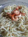Spaghetti Aglio Olio with shirmp