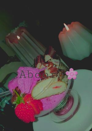 صورة لوصفة ايس كريم بالفواكه والكيك