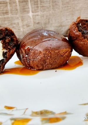 A picture of Cream filled chocolate muffins.