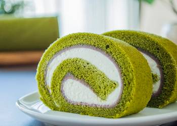 Ready to Serve Matcha Swiss Roll Matcha Roll Cake Restaurant Style