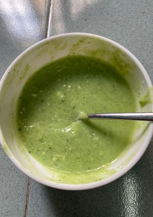Hình của món Cháo cải bó xôi+phô mai cho bé.