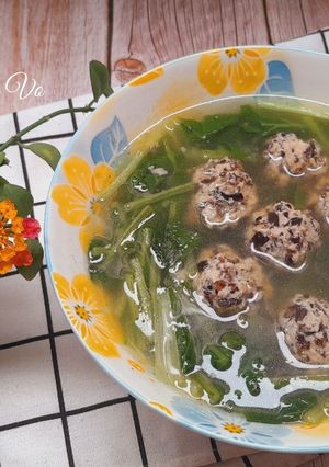 Hình của món Canh cải ngọt nấu mọc.