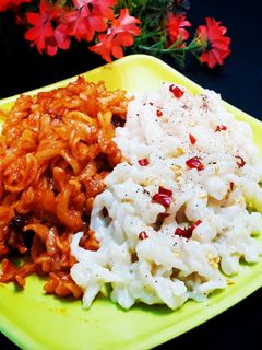 টু ইন ওয়ান পাস্তা (two in one pasta recipe in Bengali) রেসিপির প্রধান ছবি