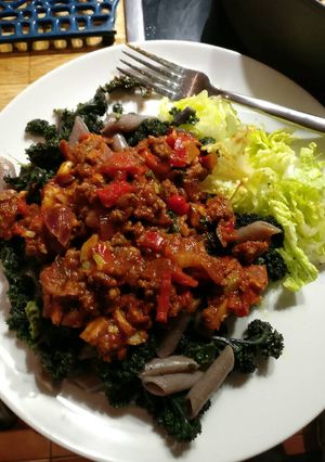 A picture of Quick venison bolognese sauce.