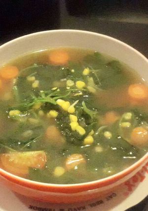 Foto resep Sayur bayam with corn and wortel