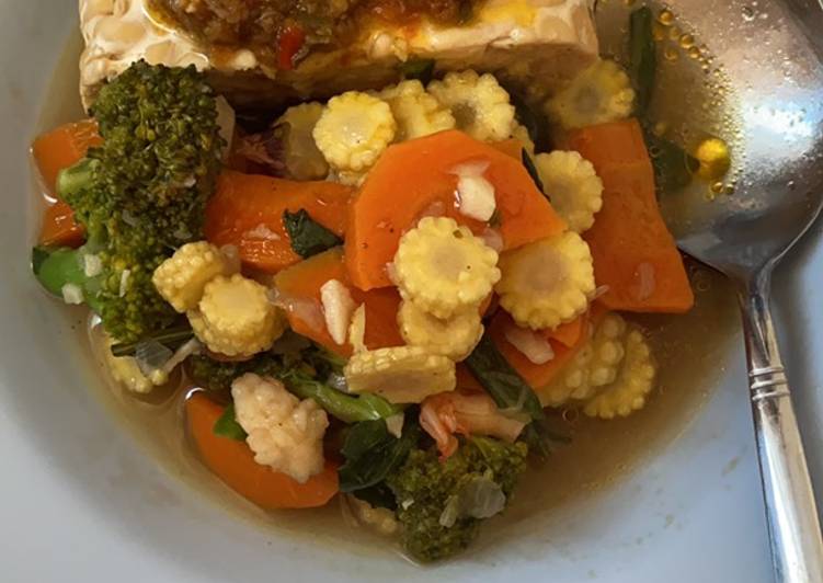 Resep Tempe kukus capcay udang yang Sempurna