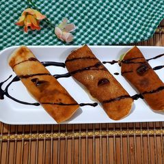Eggless Fruity Pancake Rolls A picture of Eggless Fruity Pancake Rolls.