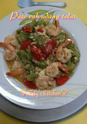 Foto resep Pare cah udang telur