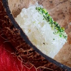 A picture of Nariyal barfi.