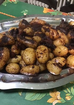 Une photo de Pommes grenailles au lardons et marinade au vin rouge