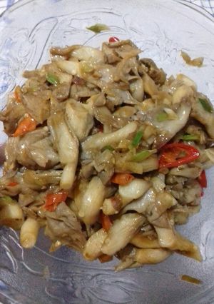 Foto resep Tumis jamur saus tiram pedas
