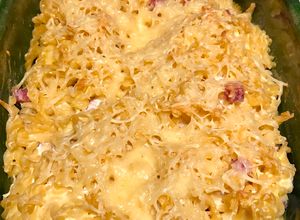 Une photo de Gratin de pâtes au jambon et à la ricotta